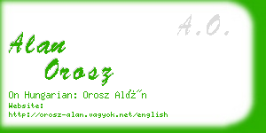 alan orosz business card